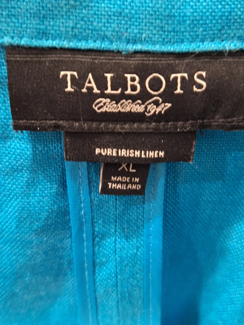 Talbots Teal Open-Front Linen Blazer - Picture 2 of 2
